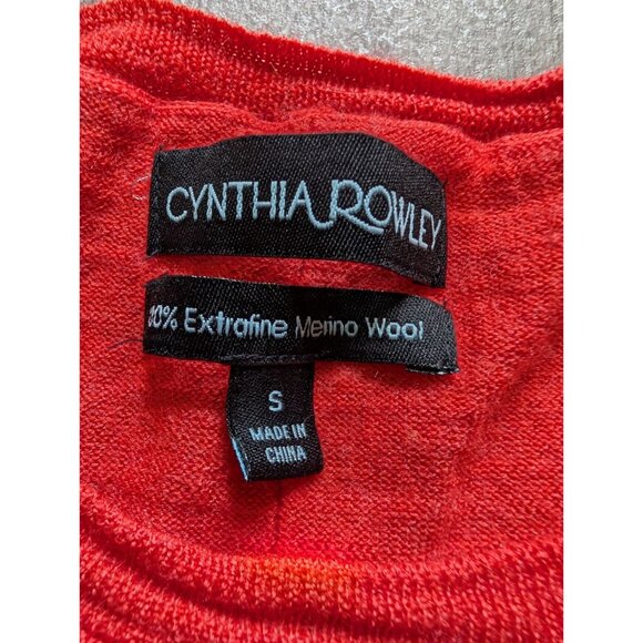 Cynthia Rowley Womens Orange Extrafine Merino Wool Sweater Small - Picture 5 of 8